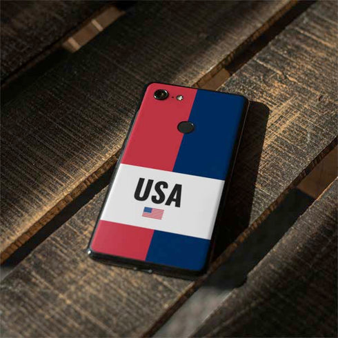 American Flag Color Block Google Pixel 3 XL Skin